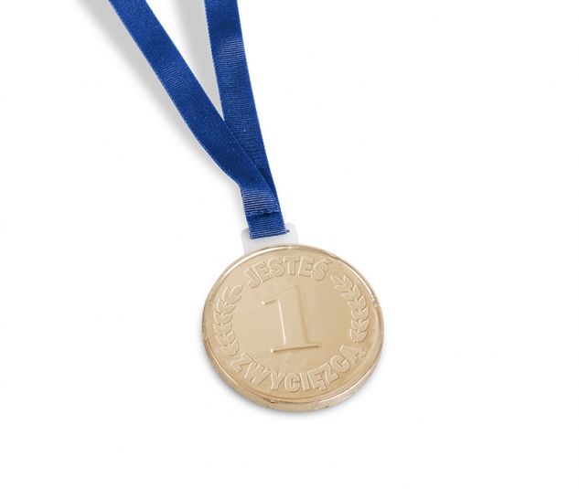 Czekoladowy medal z tasiemką