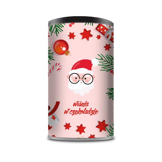 Christmas chocolate covered cherry in a can